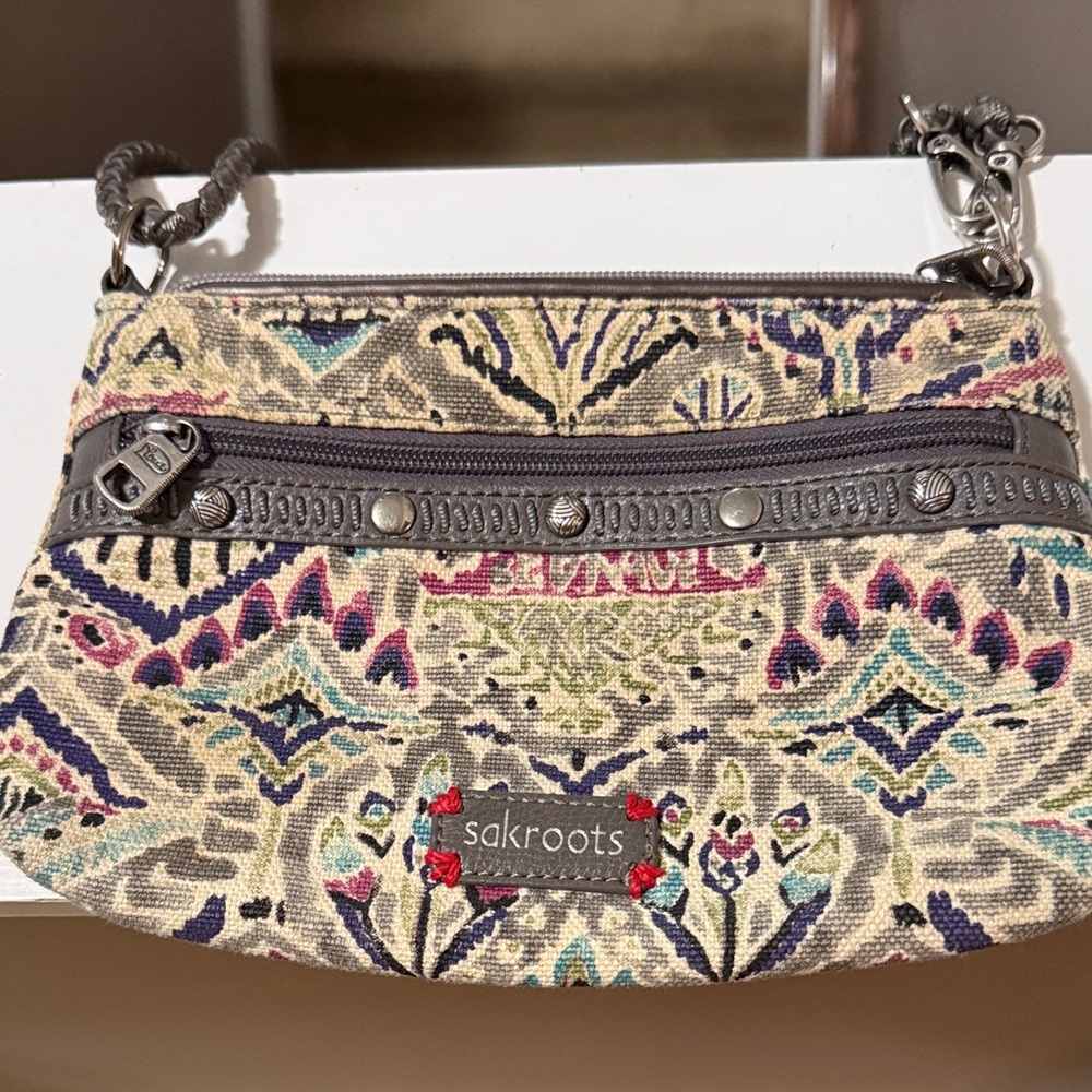 Sakroots Beige and Pink Patterned Clutch